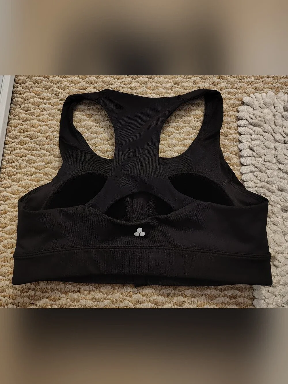 tek gear Black Front-Zip Racerback Sports Bra